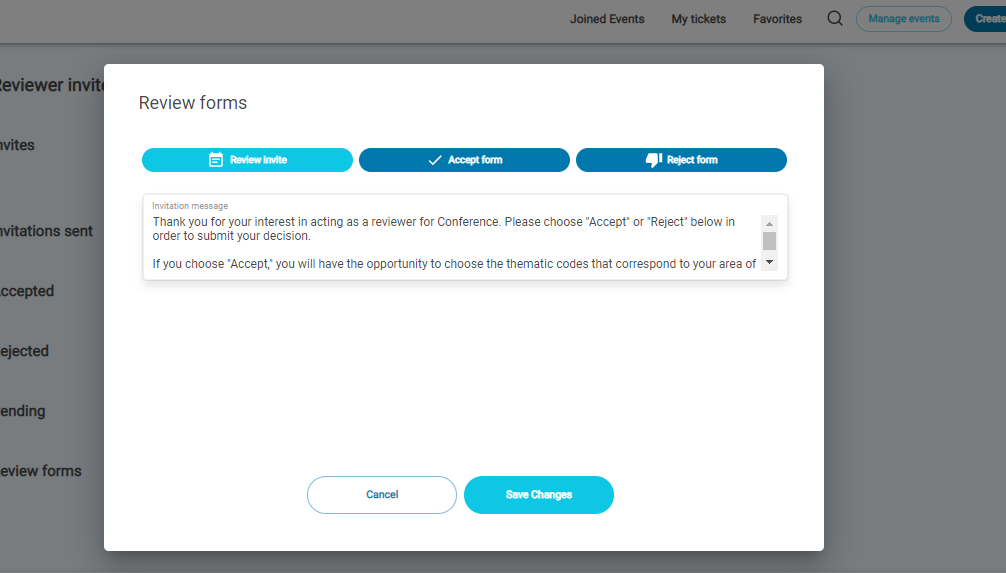 How to set up reviewer invitations | Anymeets Documentation & Support